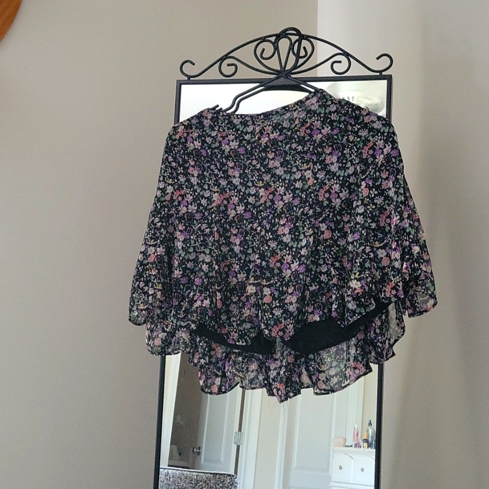 Black Floral Skort by Dressforum